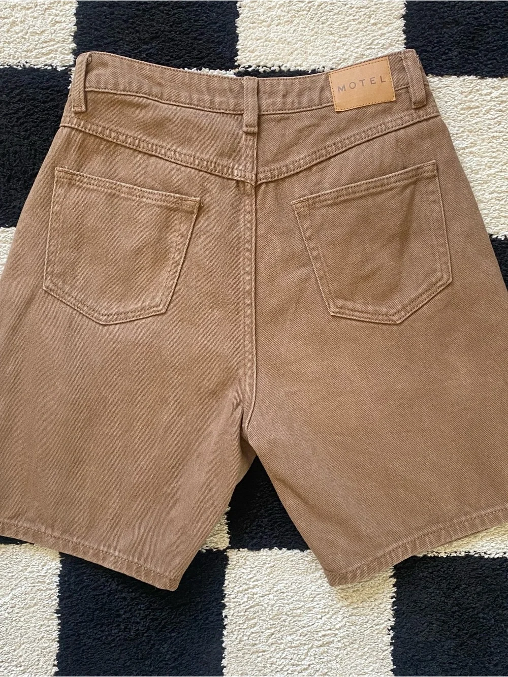 Motel Rocks Brown Denim Shorts